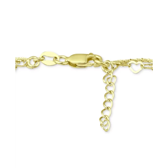 Brand new ๐ Giani Bernini Double Row Heart Ankle Bracelet In 18k Gold-Plated Sterling Silver & Sterling Silver, Created For Macy's โ๏ธ 6 Brand new ๐ Giani Bernini Double Row Heart Ankle Bracelet In 18k Gold-Plated Sterling Silver & Sterling Silver, Created For Macy's โ๏ธ - Image 6