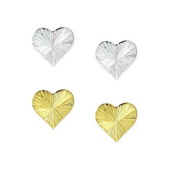 Deals ๐ฅ Giani Bernini 2-Pc. Set Textured Heart Stud Earrings In Sterling Silver & 18k Gold-Plate, Created For Macy's Gold Over Silver ๐ฏ 3 Deals ๐ฅ Giani Bernini 2-Pc. Set Textured Heart Stud Earrings In Sterling Silver & 18k Gold-Plate, Created For Macy's Gold Over Silver ๐ฏ - Image 3