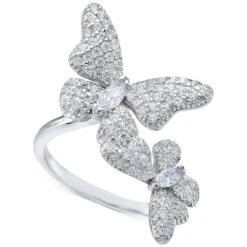 Hot Sale ⭐ Giani Bernini Cubic Zirconia Pave Butterfly Ring In Sterling Silver ⭐