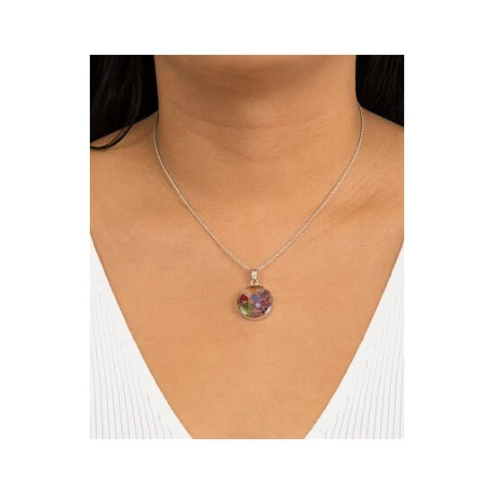 Brand new 🔔 Giani Bernini Medium Round Dried Flower Medal Pendant With 18 Chain In Sterling Silver. Available In Multi Or Blue Multi ⭐ 2 Brand new 🔔 Giani Bernini Medium Round Dried Flower Medal Pendant With 18 Chain In Sterling Silver. Available In Multi Or Blue Multi ⭐ - Image 2