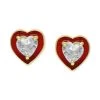 Best reviews of 💯 Giani Bernini Cubic Zirconia Cubic Zirconia Red Enamel Heart Stud Earrings, Created For Macy's Gold Over Silver 👏