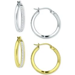 Top 10 โญ Giani Bernini 2-Pc. Set Cubic Zirconia Small Hoop Earrings In Sterling Silver & 18k Gold-Plate, 0.78, Created For Macy's White/gold ๐ฅฐ