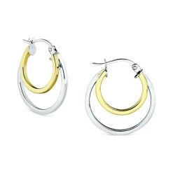 Budget 😉 Giani Bernini Double Hoop Earrings In Sterling Silver & 18k Gold-Plate, Created For Macy's Gold Over Silver ⌛