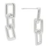 Outlet 🎉 Giani Bernini Polished Rectangle Chain Link Drop Earrings In Sterling Silver, Created For Macy's ✨