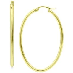 Budget ✔️ Giani Bernini Medium Oval Skinny Hoop Earrings In 18K Gold-Plated Sterling Silver, Or Sterling Silver, 1-5/8, Created For Macy's 🎉