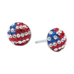 Cheapest 🔥 Giani Bernini Cubic Zirconia Red, White, & Blue Stud Earrings In Sterling Silver, Created For Macy's 🔥