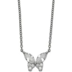 Best Pirce ✔️ Giani Bernini Cubic Zirconia Butterfly 18 Pendant Necklace In Sterling Silver, Created For Macy's 🔔