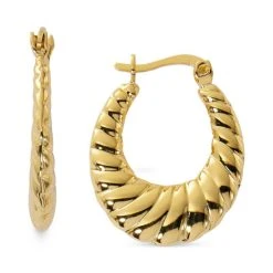 Best deal 🛒 Giani Bernini Scalloped Edge Hoop Earrings In 24k Gold-Plated Sterling Silver, Created For Macy's (Also In Sterling Silver) 😉