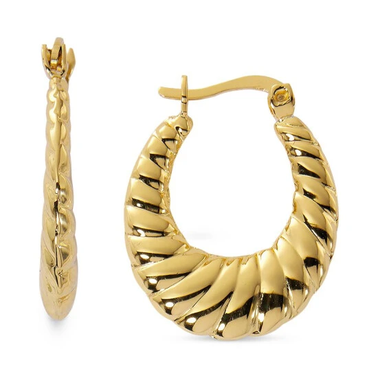 Best deal 🛒 Giani Bernini Scalloped Edge Hoop Earrings In 24k Gold-Plated Sterling Silver, Created For Macy's (Also In Sterling Silver) 😉 1 Best deal 🛒 Giani Bernini Scalloped Edge Hoop Earrings In 24k Gold-Plated Sterling Silver, Created For Macy's (Also In Sterling Silver) 😉