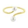 Best deal 🛒 Giani Bernini Cultured Freshwater Pearl (4 & 5mm) Bypass Ring, Created For Macy's Gold Over Silver 🎁