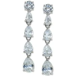Best deal ❤️ Giani Bernini Cubic Zirconia Drop Earrings In Sterling Silver, Created For Macy's ⭐