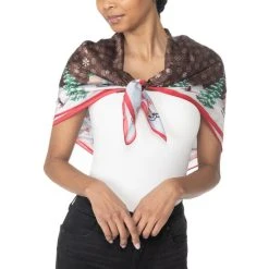 Budget 👏 Giani Bernini Giftable Holiday Bears Square Scarf Brown ✔️