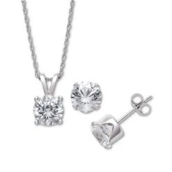 Deals 🎉 Giani Bernini Lab-Created Sapphire Earring & Pendant Necklace Set In Sterling Silver ⭐