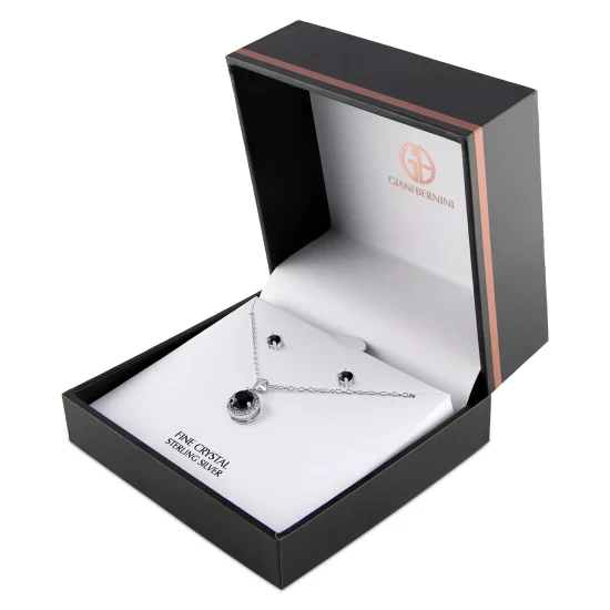 Brand new ⭐ Giani Bernini 2-Pc. Set Crystal & Cubic Zirconia Halo Pendant Necklace & Solitaire Stud Earrings, Created For Macy's Black ⌛ 4 Brand new ⭐ Giani Bernini 2-Pc. Set Crystal & Cubic Zirconia Halo Pendant Necklace & Solitaire Stud Earrings, Created For Macy's Black ⌛ - Image 4
