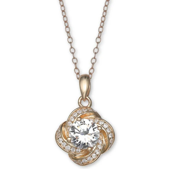 Budget ๐งจ Giani Bernini Cubic Zirconia Love Knot Pendant Necklace, 18 + 2 Extender, Created For Macy's Rose Gold โ 1 Budget ๐งจ Giani Bernini Cubic Zirconia Love Knot Pendant Necklace, 18 + 2 Extender, Created For Macy's Rose Gold โ