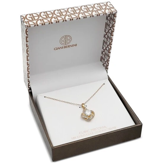 Budget ๐งจ Giani Bernini Cubic Zirconia Love Knot Pendant Necklace, 18 + 2 Extender, Created For Macy's Rose Gold โ 2 Budget ๐งจ Giani Bernini Cubic Zirconia Love Knot Pendant Necklace, 18 + 2 Extender, Created For Macy's Rose Gold โ - Image 2