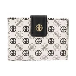 Hot Sale โ๏ธ Giani Bernini Tonal Signature Framed Wallet, Created For Macy's Black/bone ๐