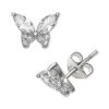 Promo ❤️ Giani Bernini Cubic Zirconia Butterfly Stud Earrings In Sterling Silver, Created For Macy's 🌟