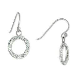 Best deal ✨ Giani Bernini Crystal Circle Drop Earrings In Sterling Silver, Created For Macy's 🔥