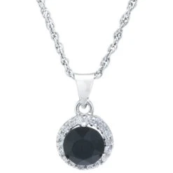Hot Sale ๐ Giani Bernini Crystal And Cubic Zirconia Halo 18 Pendant Necklace In Sterling Silver, Created For Macy's Blue ๐งจ