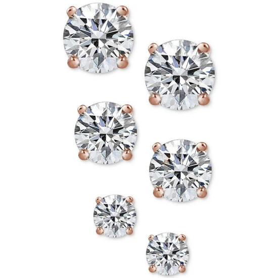 Promo 😀 Giani Bernini 3-Pc. Cubic Zirconia Sterling Silver Stud Earrings In 18k Rose Gold-Plated, 18k Gold-Plated And Sterling Silver, Created For Macy's ❤️ 1 Promo 😀 Giani Bernini 3-Pc. Cubic Zirconia Sterling Silver Stud Earrings In 18k Rose Gold-Plated, 18k Gold-Plated And Sterling Silver, Created For Macy's ❤️