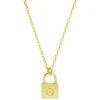 Deals 🔥 Giani Bernini Initial Padlock 18 Pendant Necklace In 18k Gold-Plated Sterling Silver, Created For Macy's 🔔