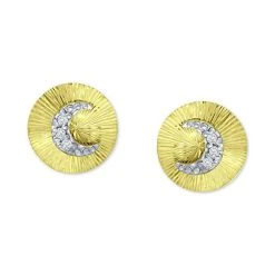 Best Pirce 🌟 Giani Bernini Cubic Zirconia Moon Disc Stud Earrings, Created For Macy's Sterling Silver ✨