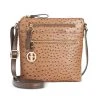 Best deal 🎉 Giani Bernini Embossed Faux Ostrich Crossbody, Created For Macy's Mocha/gold 🛒