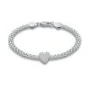 Coupon 😍 Giani Bernini Cubic Zirconia Heart Bismark Chain Bracelet, Created For Macy's White 🔔