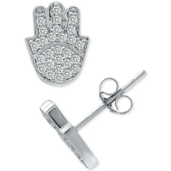 Hot Sale ๐ Giani Bernini Cubic Zirconia Hamsa Hand Stud Earrings In Sterling Silver, Created For Macy's ๐ฏ 1 Hot Sale ๐ Giani Bernini Cubic Zirconia Hamsa Hand Stud Earrings In Sterling Silver, Created For Macy's ๐ฏ