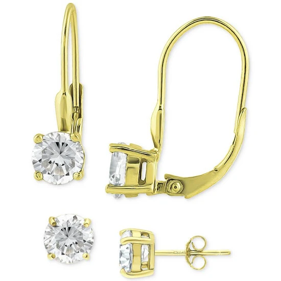 Cheapest ❤️ Giani Bernini Cubic Zirconia Solitaire Leverback & Stud Earrings In 18k Gold-Plated Sterling Silver, Created For Macy's Gold Over Silver 🧨 1 Cheapest ❤️ Giani Bernini Cubic Zirconia Solitaire Leverback & Stud Earrings In 18k Gold-Plated Sterling Silver, Created For Macy's Gold Over Silver 🧨