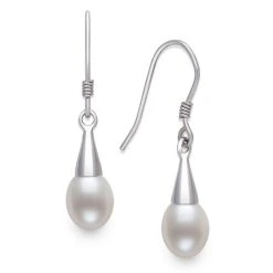 Promo 😍 Giani Bernini Cultured Freshwater Pearl (6mm) Drop Earrings In Sterling Silver, Created For Macy's 🔥