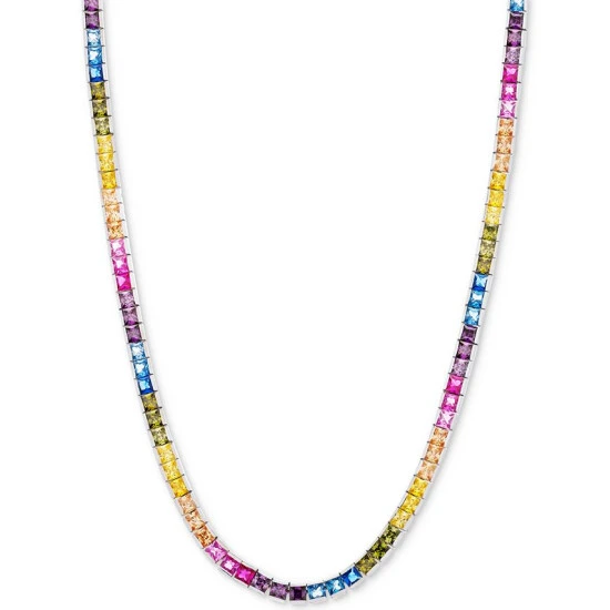 Cheap 🌟 Giani Bernini Multicolor Cubic Zirconia 18 Collar Necklace In Sterling Silver, Created For Macy's 😀 1 Cheap 🌟 Giani Bernini Multicolor Cubic Zirconia 18 Collar Necklace In Sterling Silver, Created For Macy's 😀