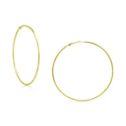 Wholesale ๐งจ Giani Bernini Polished Wire Extra-Large Hoop Earrings, 80mm, Created For Macy's Gold Over Silver โ
