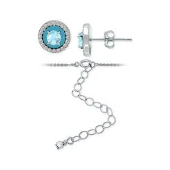 Outlet 🎉 Giani Bernini 2-Pc. Set Blue Topaz, Cubic Zirconia & Enamel Pendant Necklace & Matching Stud Earrings (Also In Amethyst, Lab-Created Ruby, & Lab-Created Opal), Created For Macy's Blue Topaz/ Turquoise ✨ -Giani Bernini Shop unnamed file 2176