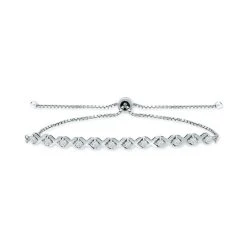 Best Pirce 🎉 Giani Bernini Cubic Zirconia XO Bolo Bracelet, Created For Macy's Sterling Silver 💯