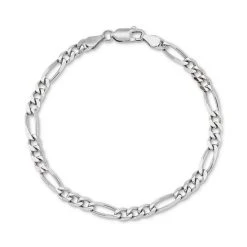 Cheap ⌛ Giani Bernini Figaro Link Chain Bracelet In Sterling Silver, Created For Macy's 😍