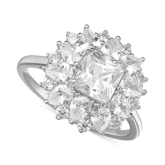 Outlet ๐ฅ Giani Bernini Cubic Zirconia Princess Flower Statement Ring In Sterling Silver, Created For Macy's โจ 1 Outlet ๐ฅ Giani Bernini Cubic Zirconia Princess Flower Statement Ring In Sterling Silver, Created For Macy's โจ