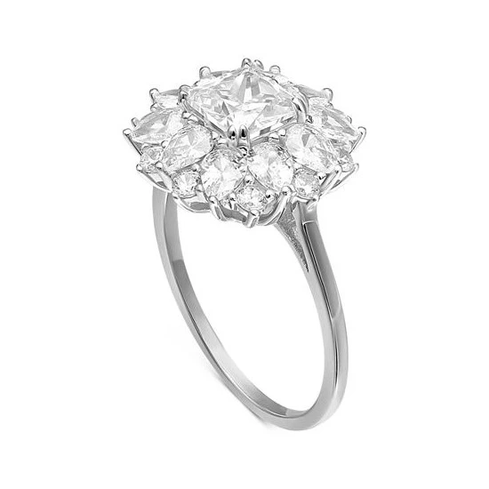 Outlet ๐ฅ Giani Bernini Cubic Zirconia Princess Flower Statement Ring In Sterling Silver, Created For Macy's โจ 2 Outlet ๐ฅ Giani Bernini Cubic Zirconia Princess Flower Statement Ring In Sterling Silver, Created For Macy's โจ - Image 2
