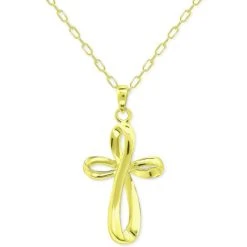 Outlet ✔️ Giani Bernini Infinity Cross Pendant Necklace, 16 + 2 Extender, Created For Macy's Gold Over Silver ✔️