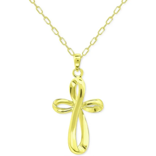 Outlet ✔️ Giani Bernini Infinity Cross Pendant Necklace, 16 + 2 Extender, Created For Macy's Gold Over Silver ✔️ 1 Outlet ✔️ Giani Bernini Infinity Cross Pendant Necklace, 16 + 2 Extender, Created For Macy's Gold Over Silver ✔️
