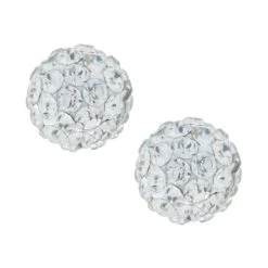 Budget ๐ Giani Bernini Crystal 6mm Pave Stud Earrings In Sterling Silver. Available In Clear, Blue Or Red โ