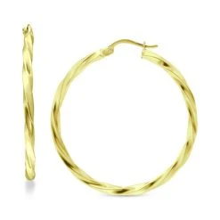 Deals ⌛ Giani Bernini Large Twist Hoop Earrings In 18k Gold-Plated Sterling Silver, 2-3/8, Created For Macy's Gold Over Silver ✨