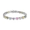 Buy 👏 Giani Bernini Multicolor Cubic Zirconia Heart Link Bracelet In Sterling Silver, Created For Macy's ⌛