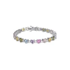 Buy 👏 Giani Bernini Multicolor Cubic Zirconia Heart Link Bracelet In Sterling Silver, Created For Macy's ⌛ -Giani Bernini Shop unnamed file 2225