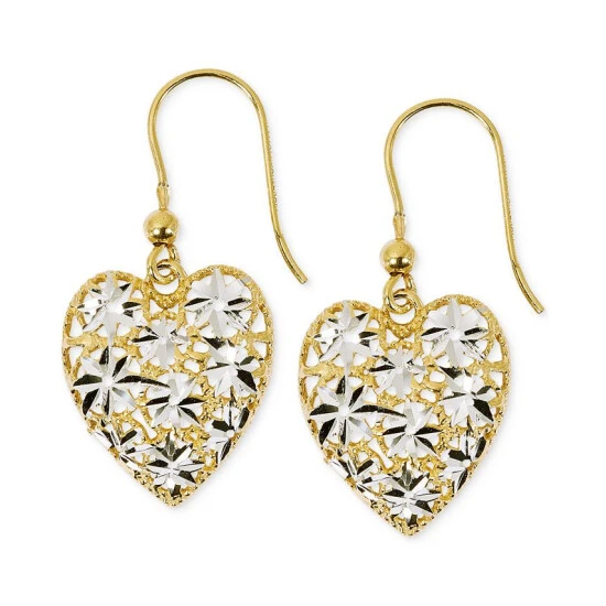 Brand new โ๏ธ Giani Bernini Openwork Filigree Heart Drop Earrings In Sterling Silver & 18k Gold-Plate, Created For Macy's Gold Over Silver ๐ 1 Brand new โ๏ธ Giani Bernini Openwork Filigree Heart Drop Earrings In Sterling Silver & 18k Gold-Plate, Created For Macy's Gold Over Silver ๐