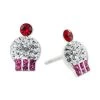 New ❤️ Giani Bernini Crystal Cupcake Stud Earrings In Sterling Silver, Created For Macy's Multi 🧨