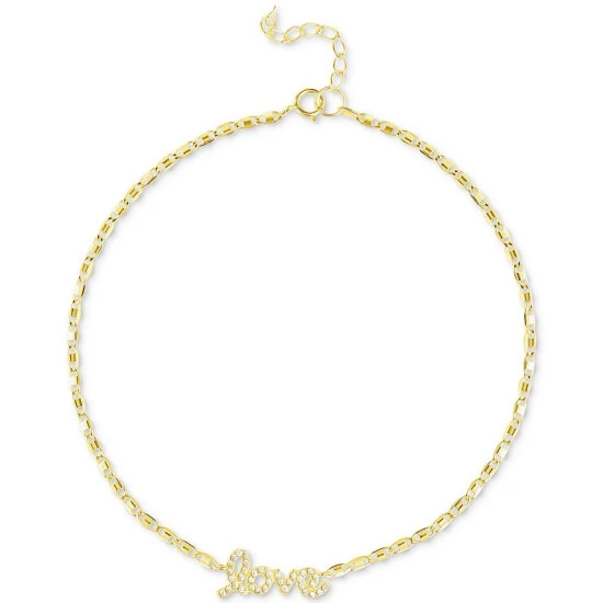 Outlet ⌛ Giani Bernini Cubic Zirconia Love Script Ankle Bracelet In 18k Gold-Plated Sterling Silver, Created For Macy's 👍 1 Outlet ⌛ Giani Bernini Cubic Zirconia Love Script Ankle Bracelet In 18k Gold-Plated Sterling Silver, Created For Macy's 👍