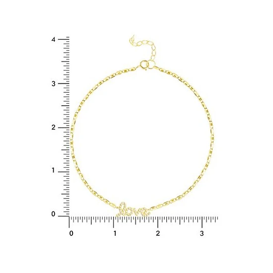 Outlet ⌛ Giani Bernini Cubic Zirconia Love Script Ankle Bracelet In 18k Gold-Plated Sterling Silver, Created For Macy's 👍 3 Outlet ⌛ Giani Bernini Cubic Zirconia Love Script Ankle Bracelet In 18k Gold-Plated Sterling Silver, Created For Macy's 👍 - Image 3