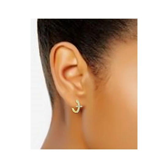 Cheapest 🎁 Giani Bernini Cubic Zirconia Cross Small Hoop Earrings, 0.625, Created For Macy's Gold Over Silver ✨ 2 Cheapest 🎁 Giani Bernini Cubic Zirconia Cross Small Hoop Earrings, 0.625, Created For Macy's Gold Over Silver ✨ - Image 2